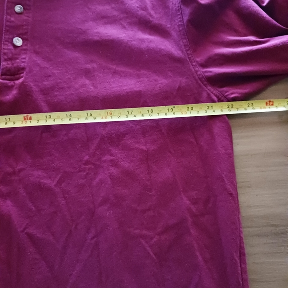 L.L. Bean Mens L Cotton Long Sleeve Shirt EUC Maroon - Picture 4 of 8